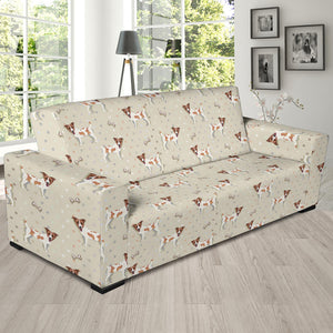 Jack Russel Pattern Print Design 02 Sofa Slipcover