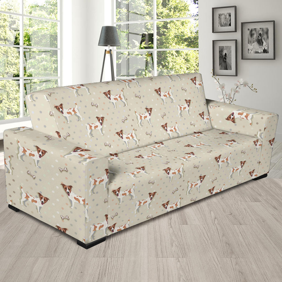 Jack Russel Pattern Print Design 02 Sofa Slipcover