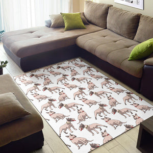 Bull Terrier Pattern Print Design 04 Area Rug