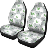 Hand Drawn Koala Leaves Pattern Universal Fit Car Seat Covers
