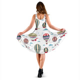 Hot Air Balloon Pattern Sleeveless Midi Dress