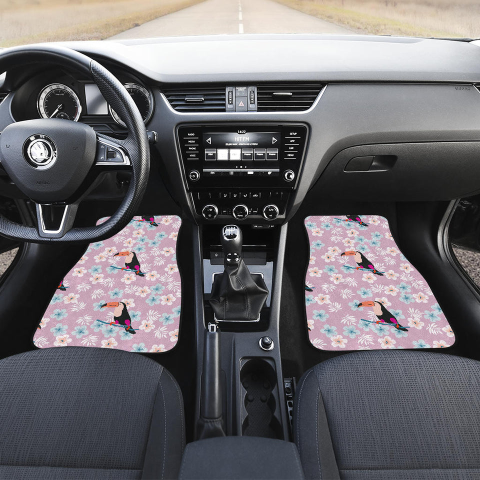 Beautiful Toucan Flower Leaves Front And Back Car Mats