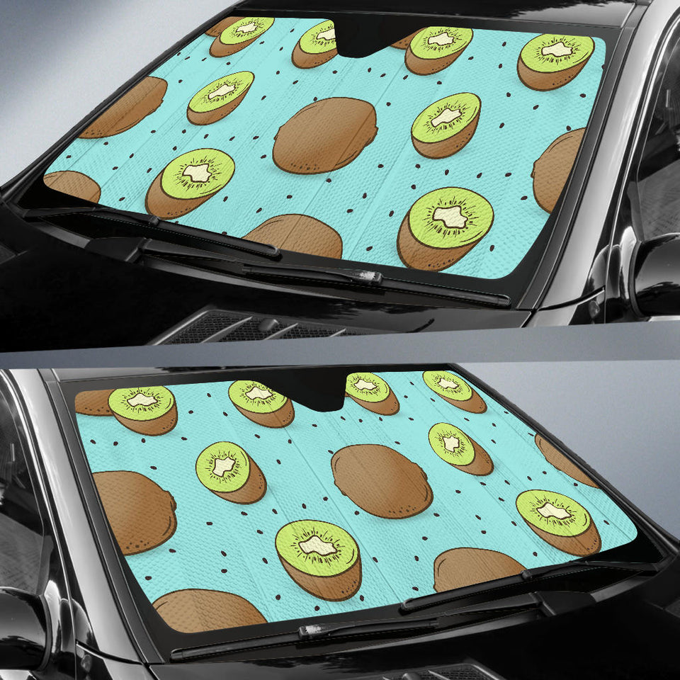 Kiwi Blue Background Car Sun Shade