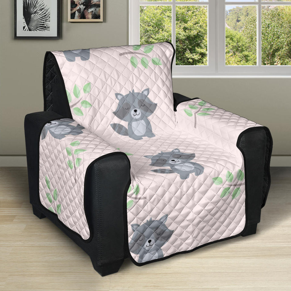 cute raccoons leaves pattern Recliner Cover Protector