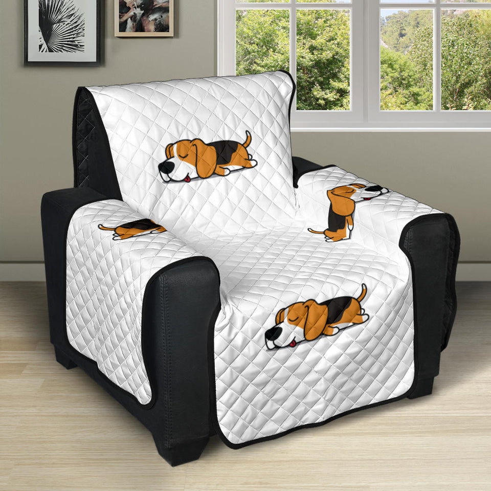 Cute beagle dog sleeping pattern Recliner Cover Protector