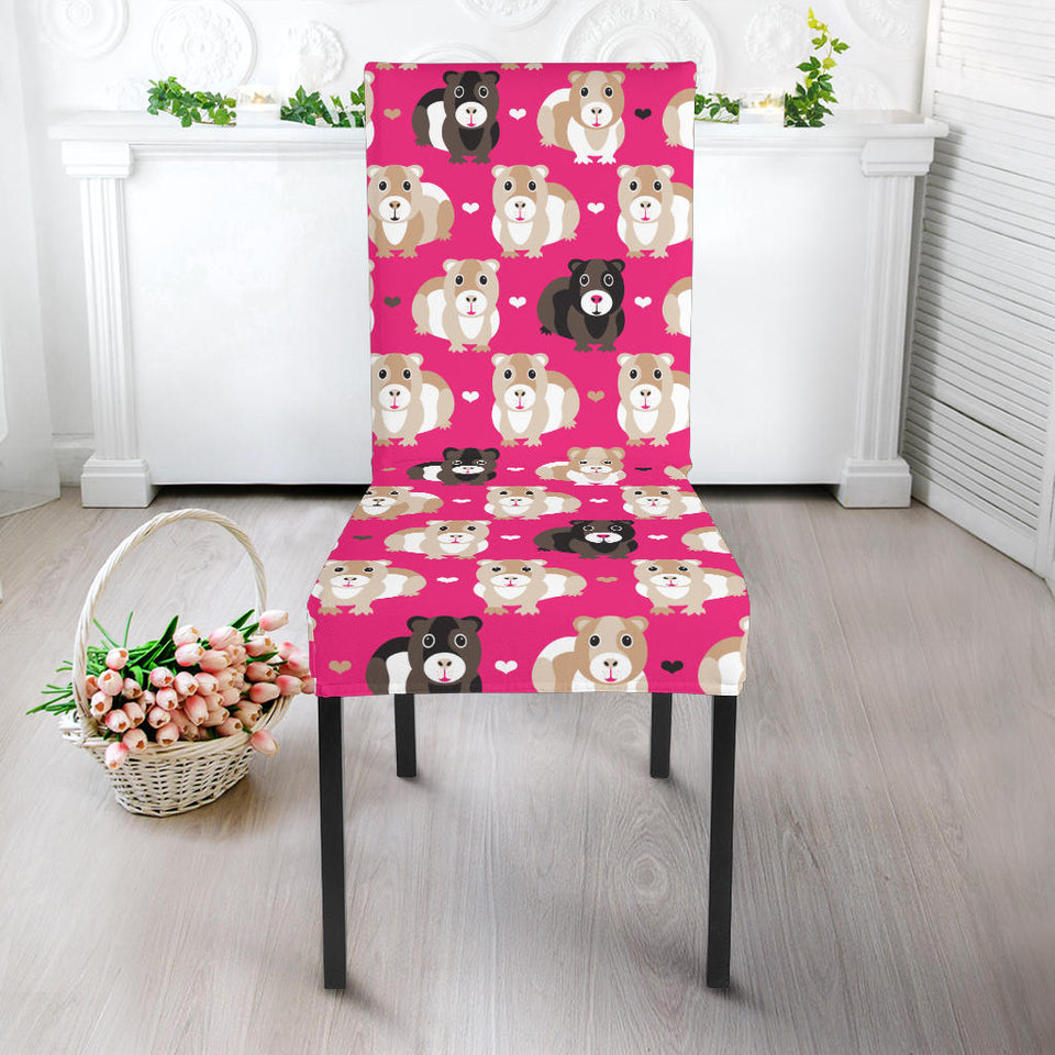 Guinea Pig Pattern Print Design 01 Dining Chair Slipcover