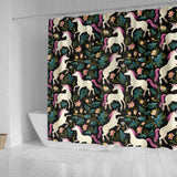Unicorns Forest Background Shower Curtain Fulfilled In US