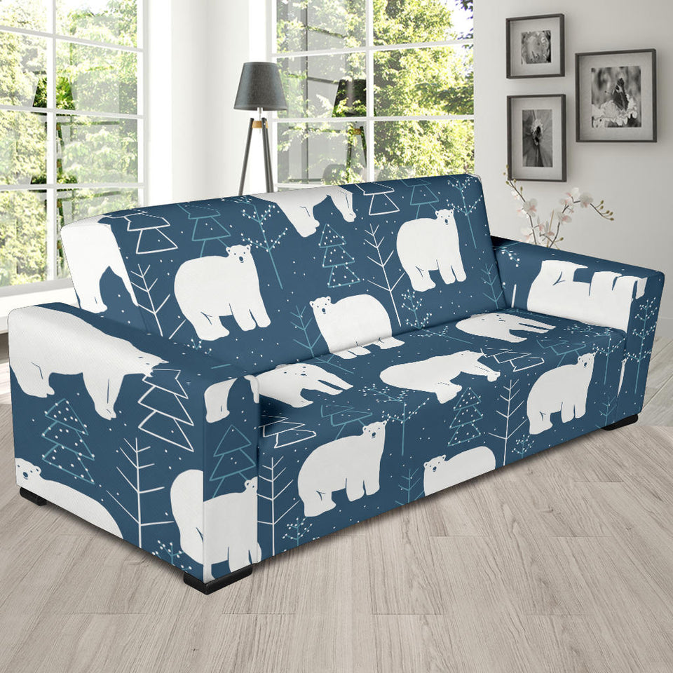 Polar Bear Mother Her Child Pattern Sofa Slipcover