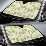 Seahorse Shell Starfish Pattern Background Car Sun Shade