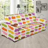 Hippopotamus Pattern Print Design 01 Sofa Slipcover