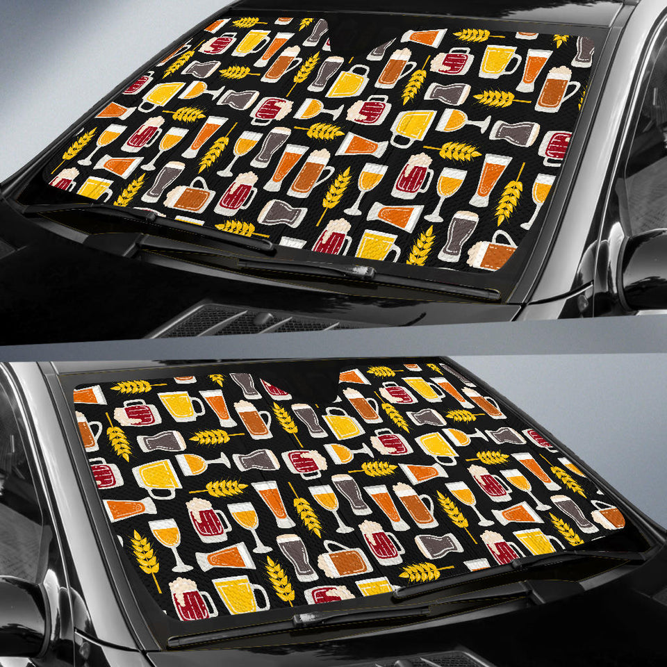 Beer Type Pattern Car Sun Shade