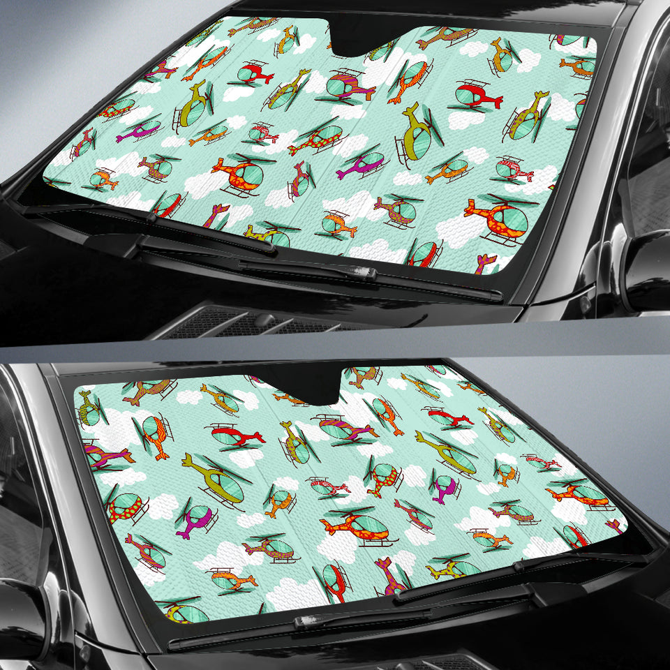 Helicopter Design Pattern Car Sun Shade
