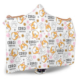 Corgi Dog Pattern Hooded Blanket