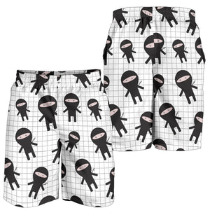 Ninja Pattern Plaid Background Men Shorts