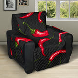 Chili peppers pattern black background Recliner Cover Protector