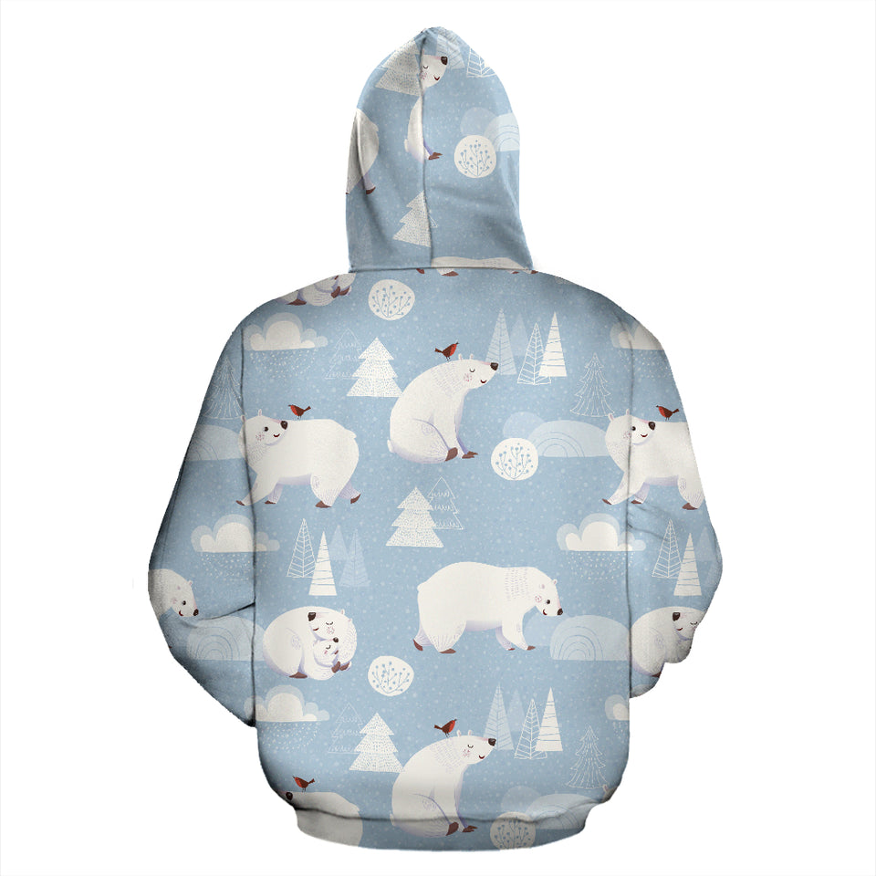 Cute Polar Bears Christmas Decoration Pattern Zip Up Hoodie