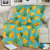 Banana Palm Leaves Pattern Background Premium Blanket