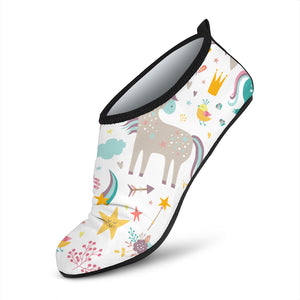 Colorful Unicorn Pattern Aqua Shoes