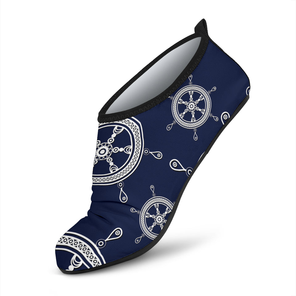 Nautical Steering Wheel Design Pattern Aqua Shoes