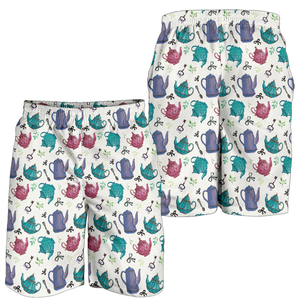 Tea pots Pattern Print Design 05 Men Shorts