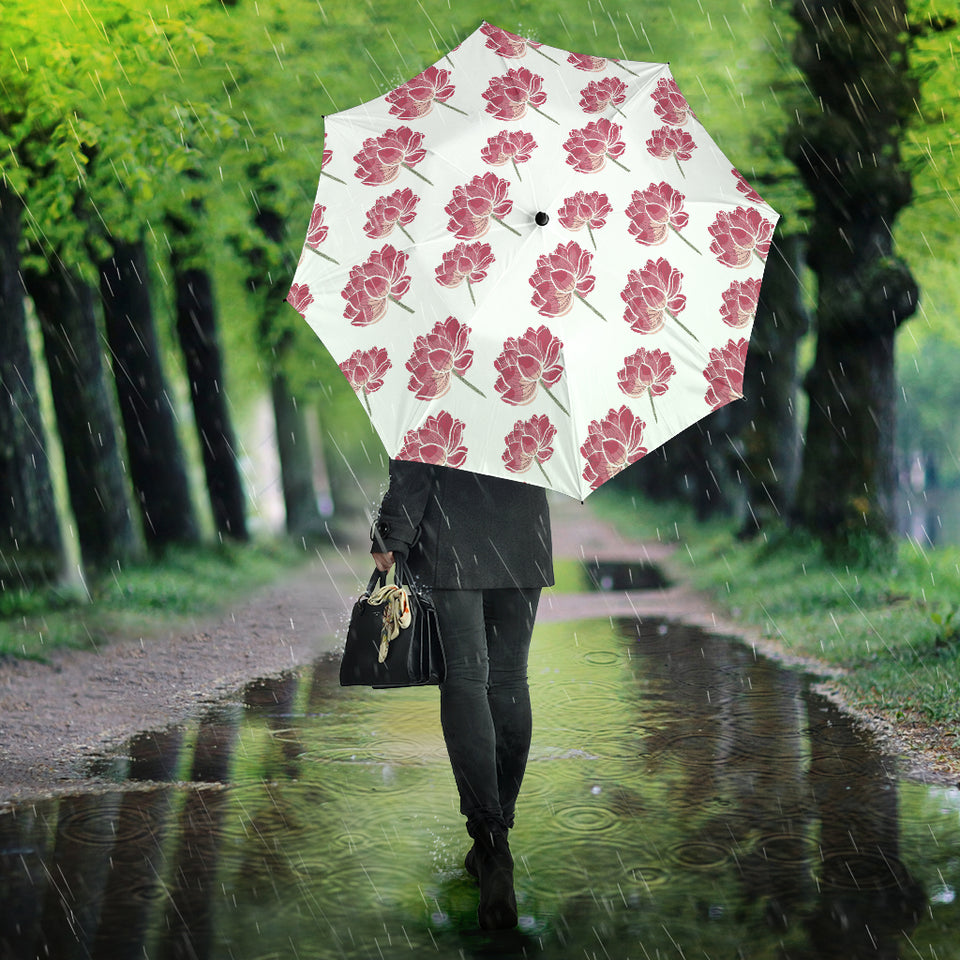 Pink Lotus Waterlily Pattern Umbrella