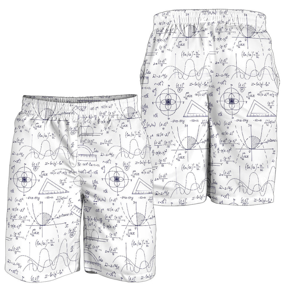 Math Pattern Print Design 03 Men Shorts