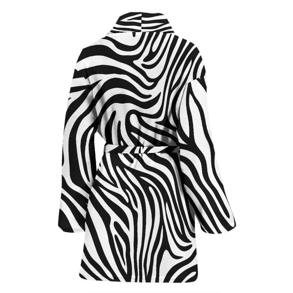 Zebra Skin Pattern Women'S Bathrobe