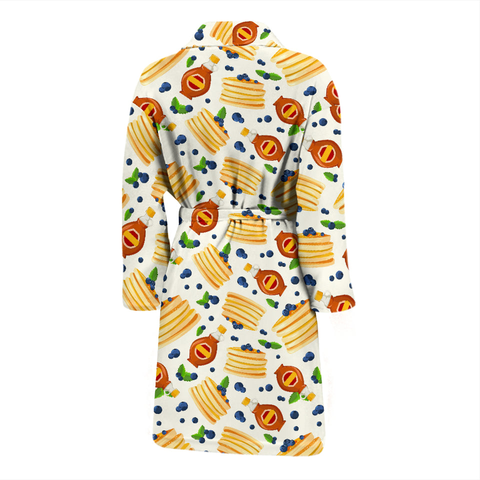 Pancake Pattern Print Design 02 Men's Bathrobe