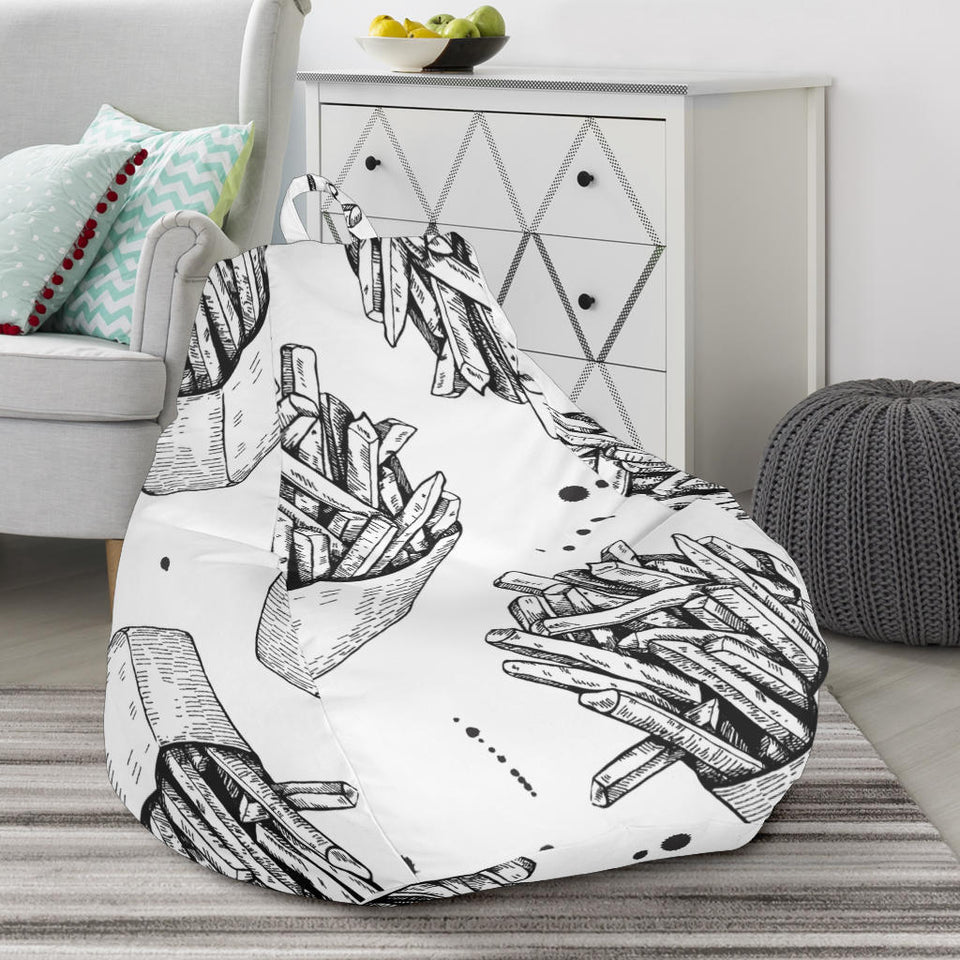 Hand Drawn French Fries Pattern Bean Bag Cover