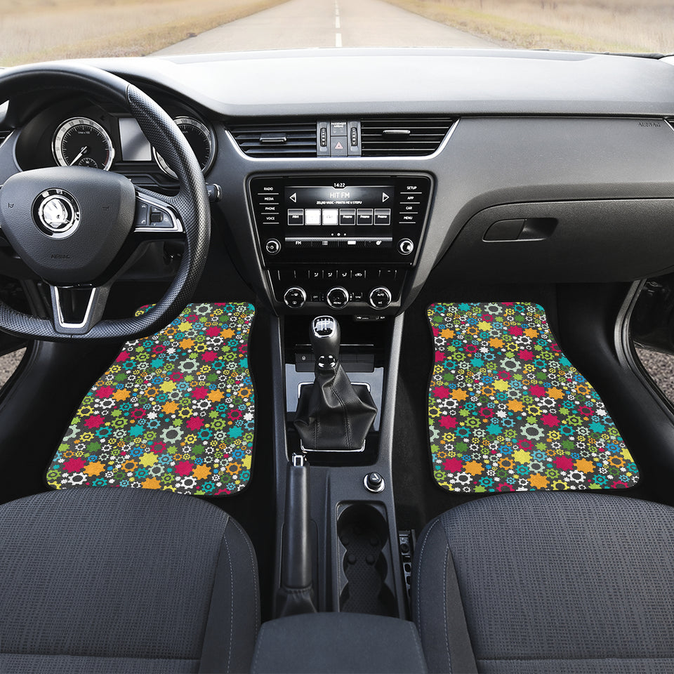 Gear Pattern Print Design 03 Front Car Mats