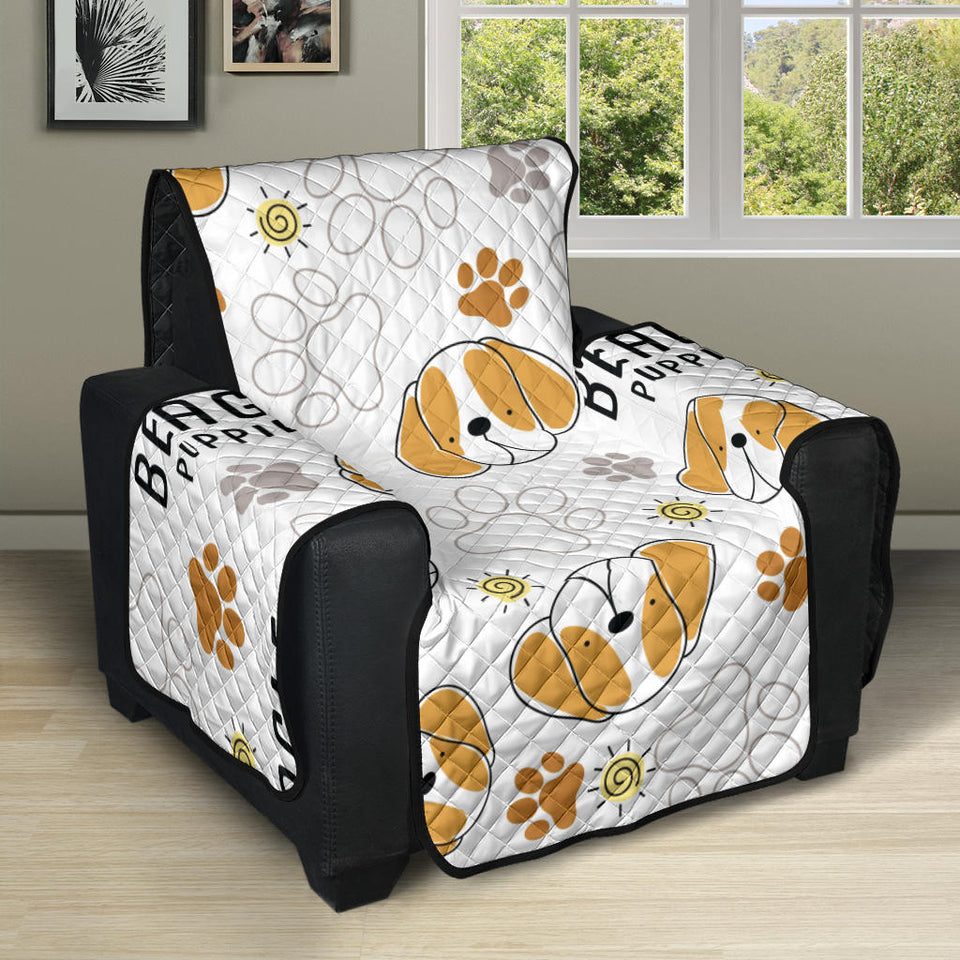 Cute beagle dog pattern background Recliner Cover Protector
