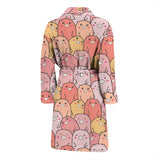 Pig Pattern Print Design 04 Men's Bathrobe
