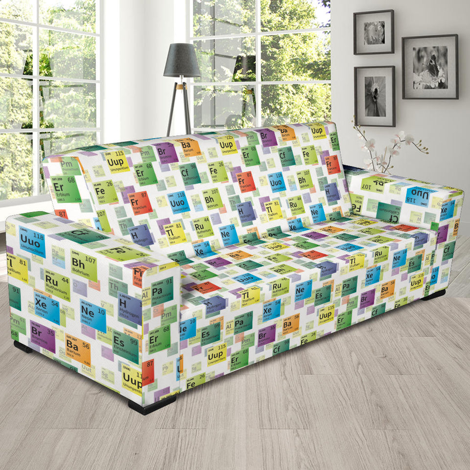 Chemistry Periodic Table Pattern Print Design 05 Sofa Slipcover