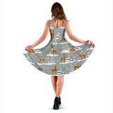 Beautiful Deers Winter Christmas Sleeveless Midi Dress