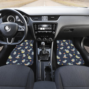 Cute Sloth Astronaut Star Planet Rocket Pattern Front Car Mats