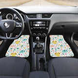 Cute Elephants Palm Tree Flower Butterfly Pattern Front Car Mats