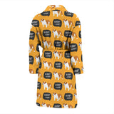 English Bulldog Pattern Print Design 04 Men's Bathrobe