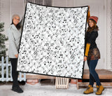 Music Notes Pattern Print Design 04 Premium Quilt