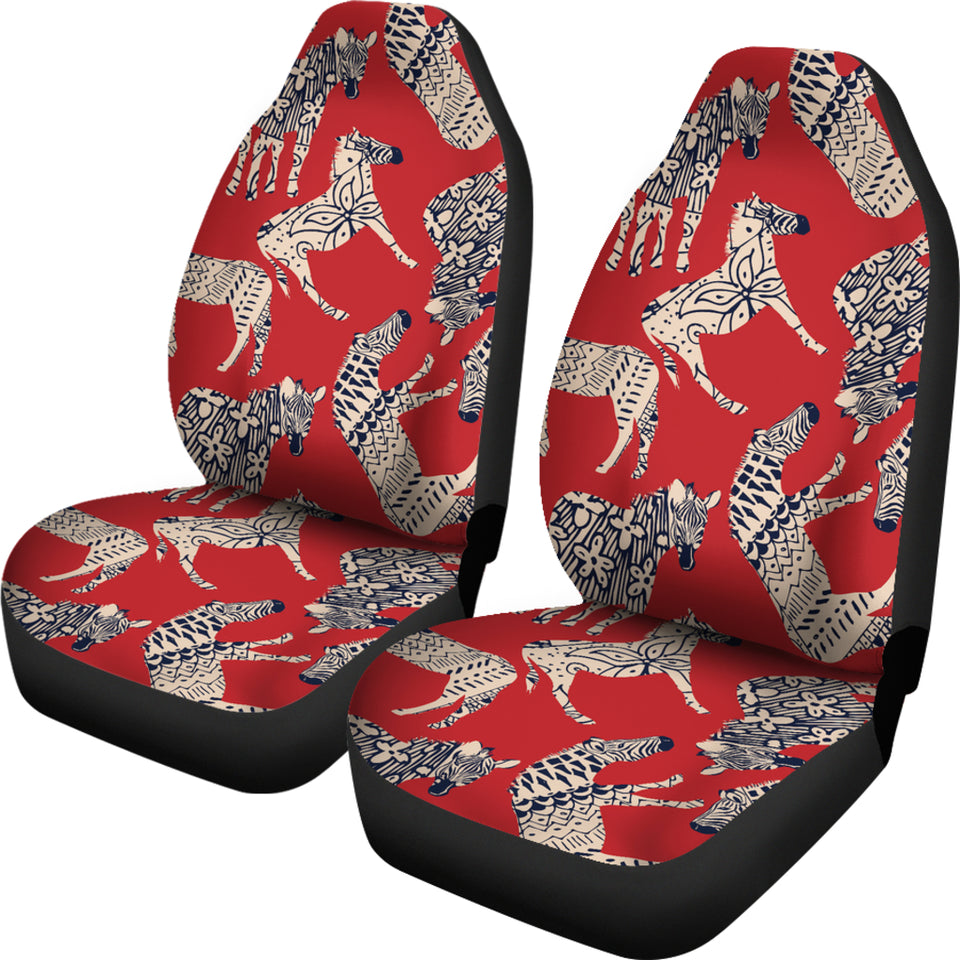 Zebra Abstract Red Background  Universal Fit Car Seat Covers
