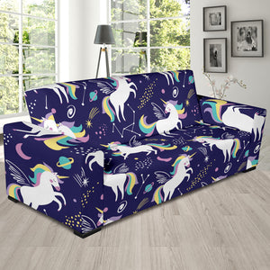 Hand Drawn Cute Unicorn Star Planet Sofa Slipcover