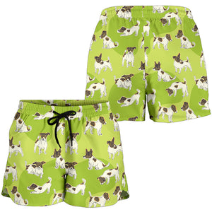 Jack Russel Pattern Print Design 01 Women Shorts