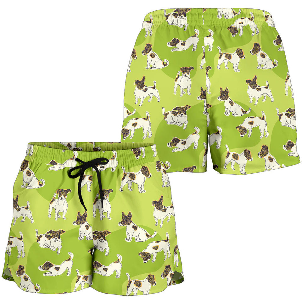 Jack Russel Pattern Print Design 01 Women Shorts