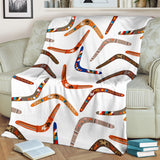 Boomerang Australian Aboriginal Ornament Pattern Premium Blanket