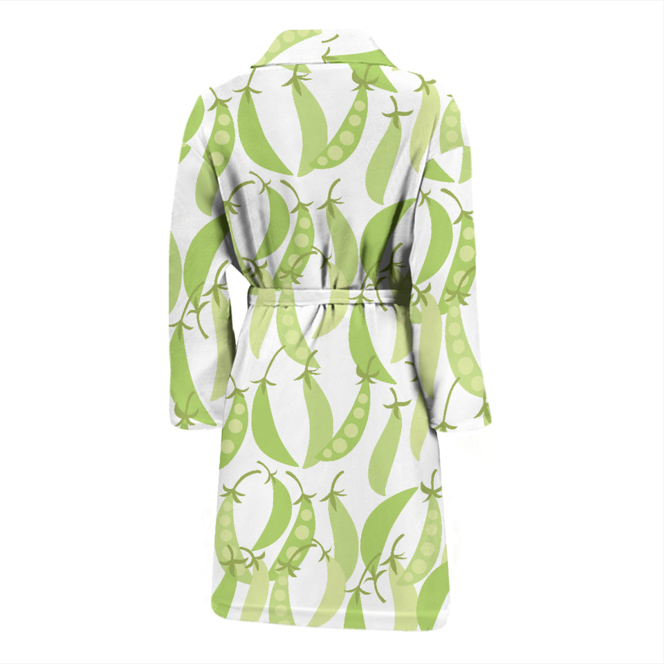 Green Peas Pattern Print Design 03 Men's Bathrobe