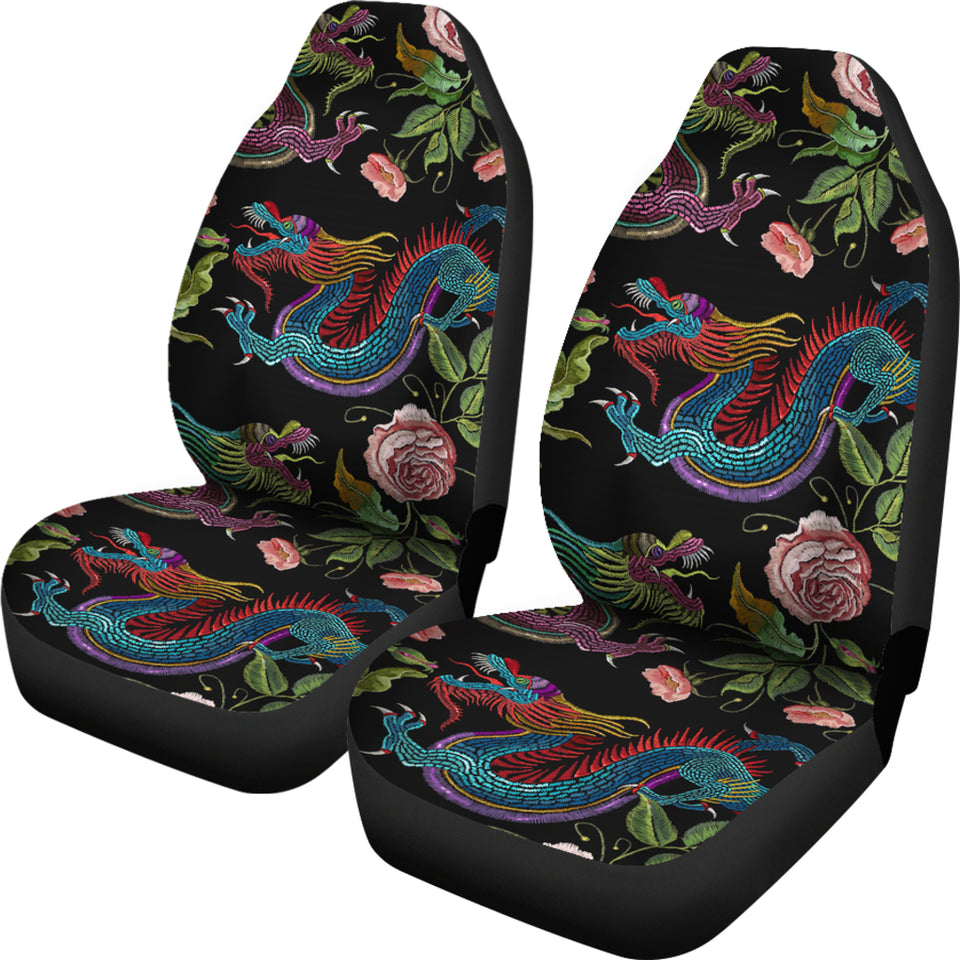 Dragons Flower Pattern Universal Fit Car Seat Covers