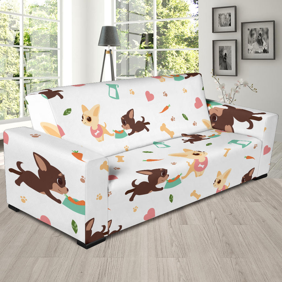 Cute Chihuahua Puppie Pattern Sofa Slipcover