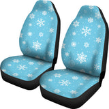 Snowflake Pattern Blue Background  Universal Fit Car Seat Covers