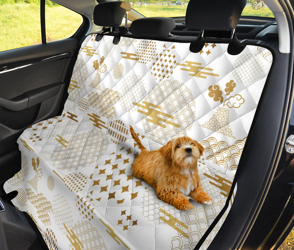 Beautiful Gold Japanese Pattern Dog Car Seat Covers