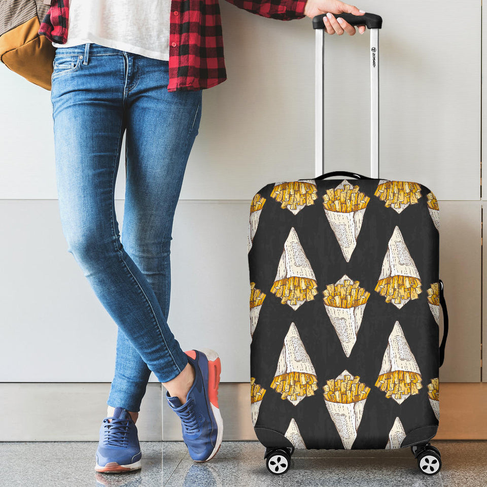 French Fries Dark Background Luggage Covers