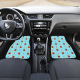 Electric Guitar Pattern Light Blue Background Front Car Mats